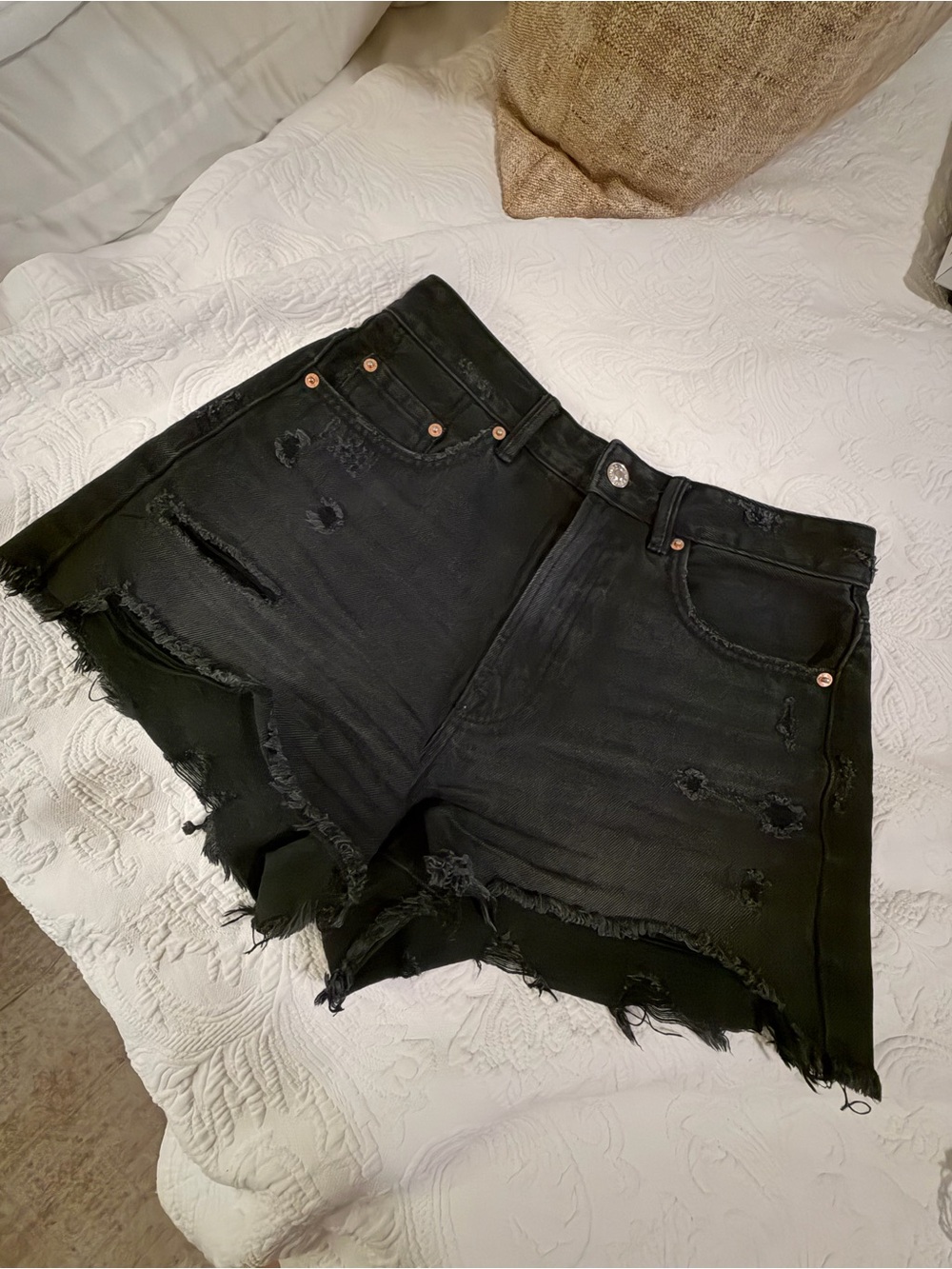 Black Distressed Women’s Denim Shorts